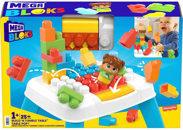 Klocki konstrukcyjne Mega Bloks Build N Tumble Construction Table 25 elementów (194735072538) - obraz 1