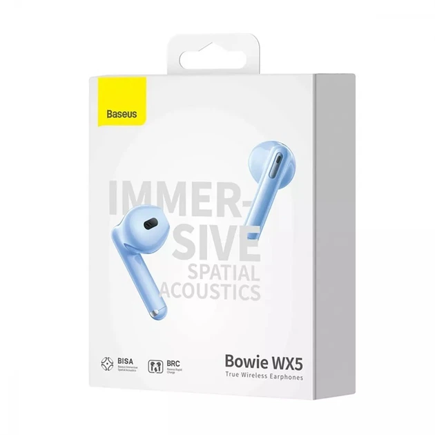 Наушники беспроводные Baseus Bowie WX5 TWS в кейсе Голубой - изображение 7