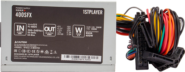 Блок питания 1STPLAYER PS-400SFX 400W bulk (PS-400SFX APFC) - изображение 1