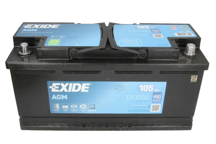 Акумулятор EXIDE 12В 105Аг/950A (EN) START&STOP AGM (P+ стандартні клеми) - Фото 3 Акумулятор EXIDE 12В 105Аг/950A (EN) START&STOP AGM (P+ стандартні клеми) - зображення 3