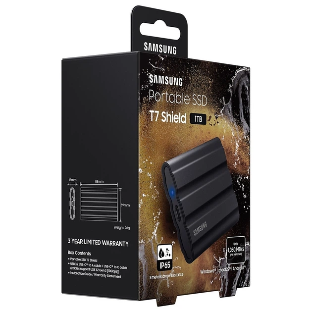 SSD диск Samsung T7 1.0TB Shield Black (MU-PE1T0S/EU) - зображення 10