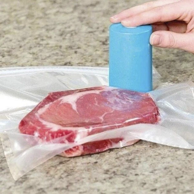 Вакуумный упаковщик аппарат для вакуумной упаковки от USB бытовой вакууматор 6 пакетов для длительного хранения продуктов - изображение 6