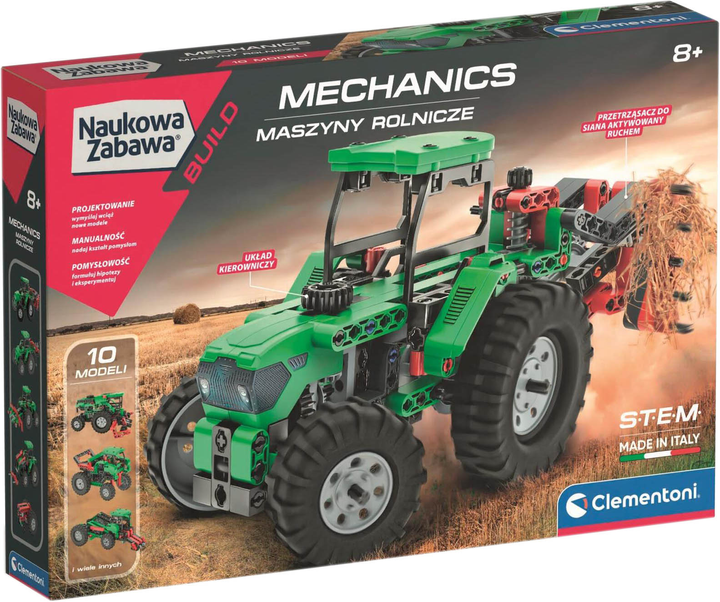 Konstruktor Clementoni Mechanics Maszyny rolnicze 200+ elementów (8005125507948) - obraz 1