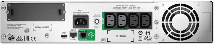 UPS APC Smart-UPS SMT1500RMI2UC Line Interactive 1000W 1500VA Montaż w szafie 2HE „EU-Ware” (SMT1500RMI2UC) - obraz 3