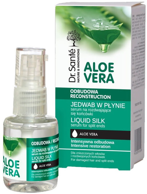 Serum do włosów Dr. Sante Aloe Vera Liquid Silk odbudowujące na rozdwajające się końcówki 30 ml (8588006038415) - obraz 1