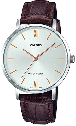 Жіночий стильний наручний годинник CASIO LTP-VT01L-7B2 Срібло\Темно-бордовий - Фото 6 Жіночий стильний наручний годинник CASIO LTP-VT01L-7B2 Срібло\Темно-бордовий - зображення 6