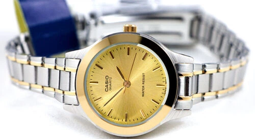 Годинник Casio LTP-1128G-9A для жінок у золотисто-сріблястому виконанні. - зображення 2