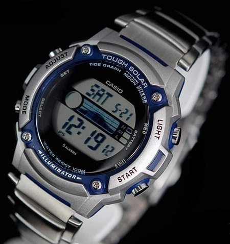 Наручные стильные часы Casio W-S210HD-1AVDF Серебристые с темно-синим - изображение 3