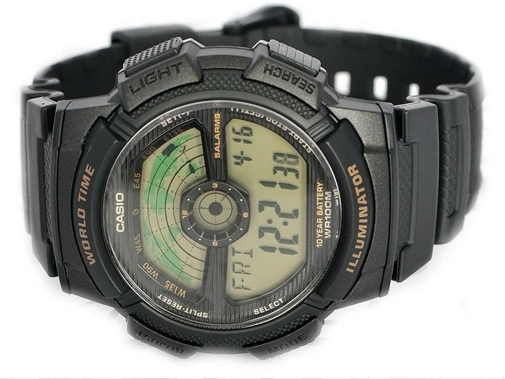 Мужские японские наручные часы Casio AE-1100W-1B Черные - изображение 4