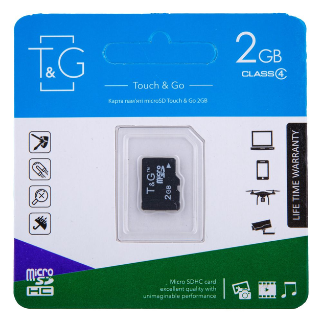 Карта Памяти для хранения информации T&G MicroSDHC 2GB 4 Class Чёрный - изображение 2