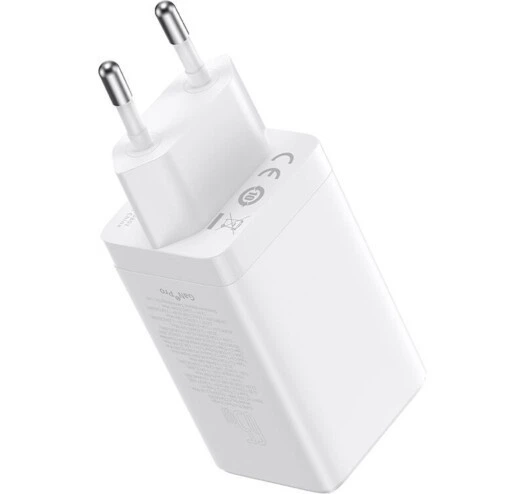 Зарядний пристрій ЗЗП Baseus GaN5 Pro 2xUSB-C + USB 65 W White з кабелем (YM1660) - зображення 6