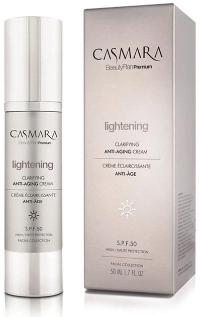 Anti-Aging Cream SPF50 Casmara lightening clarifying rozjaśniający krem przeciwzmarszczkowy 50 ml (8436561410675) - obraz 1