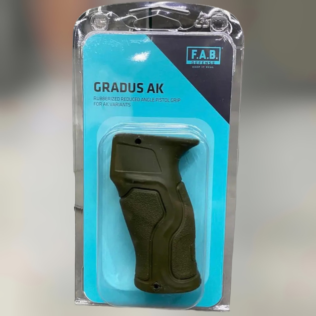 Рукоятка пистолетная для AK, FAB Defence GRADUS, цвет – Чёрный, прорезиненная для AK-47/74, AKM, AKС-74У - изображение 1
