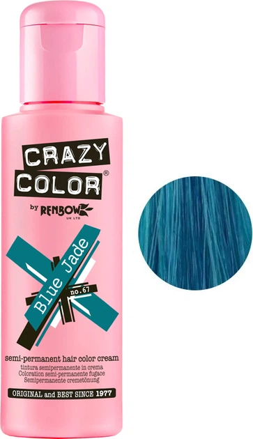Тинт-краска для волос Crazy Color by Renbow Semi Permanent Color №67 синий нефрит 100 мл (5060148610894) - Фото 1 Тинт-краска для волос Crazy Color by Renbow Semi Permanent Color №67 синий нефрит 100 мл (5060148610894) - изображение 1