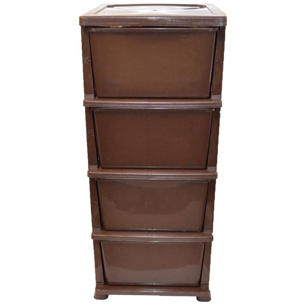 Комод пластиковий Efe Plastics 4 ящики 90х46х38, ротанг, бежевий - зображення 4