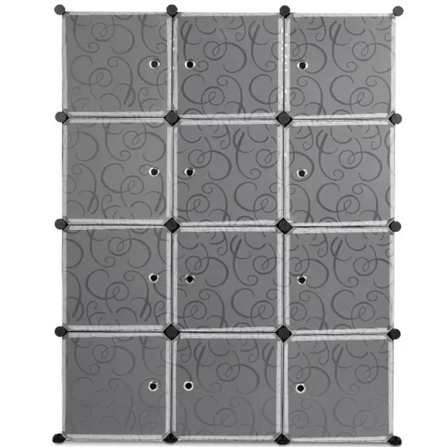 Пластиковый шкаф - органайзер для вещей и обуви Storage Cube Cabinet МР 312-62 110х37х146 см Черный - изображение 3