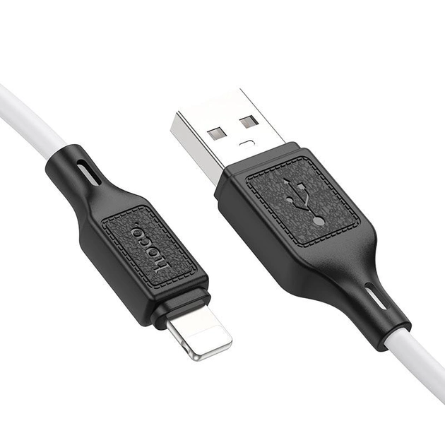 Кабель Lightning 2.4A (1m) - Hoco X90 Cool silicone - White (2Y6772TDSM) - зображення 3