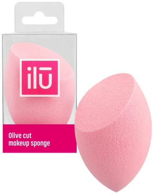 Gąbka do makijażu ścięta Ilu Sponge Olive Cut Pink różowa (5903018901145) - obraz 1