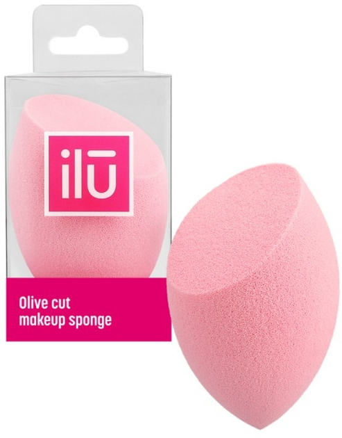 Gąbka do makijażu ścięta Ilu Sponge Olive Cut Pink różowa (5903018901145) - obraz 1