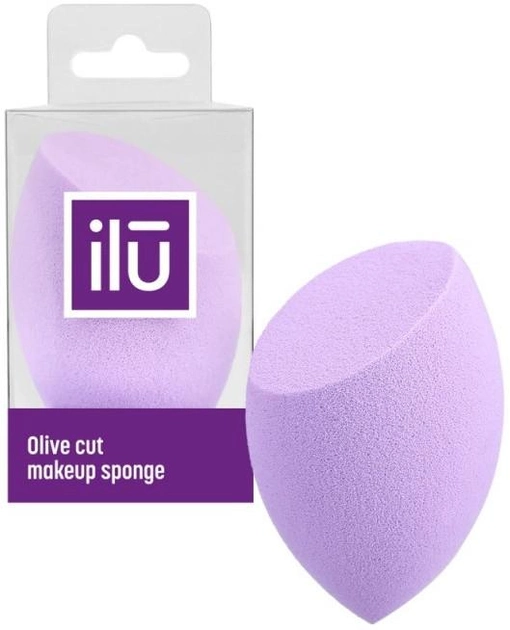 Gąbka do makijażu ścięta Ilu Sponge Olive Cut Purple fioletowa (5903018901138) - obraz 1