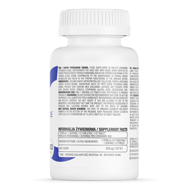 Вітаміни та мінерали OstroVit IODINE Potassium Iodine 250 таблеток - зображення 2