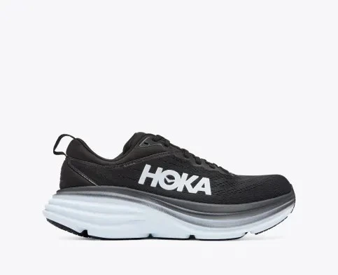 Мужские кроссовки HOKA ONE ONE BONDI 8 1123202 BWHT 44 (EU 44, USA 10 D, 28 см) черные с белым - изображение 7