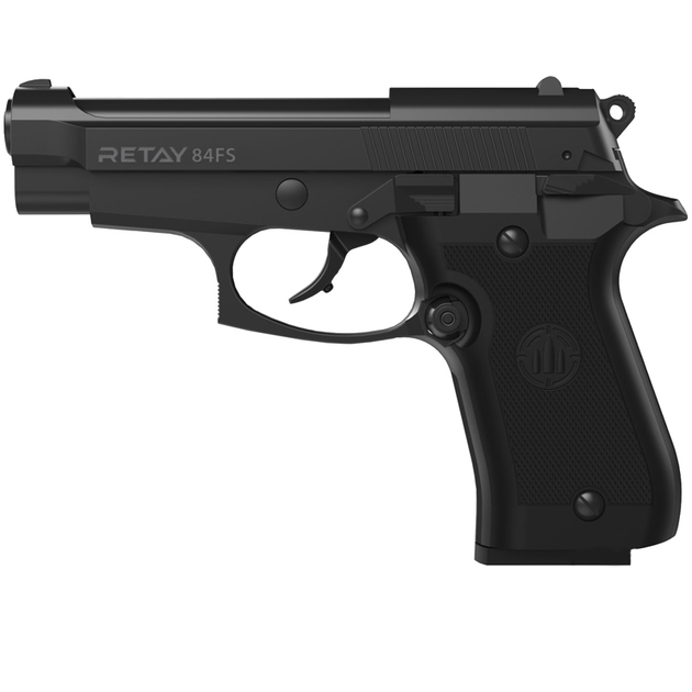 Пистолет сигнальный, стартовый Retay Beretta M 84FS Cheetah (9мм, 9 зарядов), черный - изображение 1