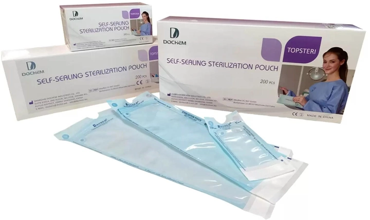 Самоклеящиеся стерилизационные пакеты Dochem Topsteri 90 x 135 мм 200 шт (1A8107) - изображение 1