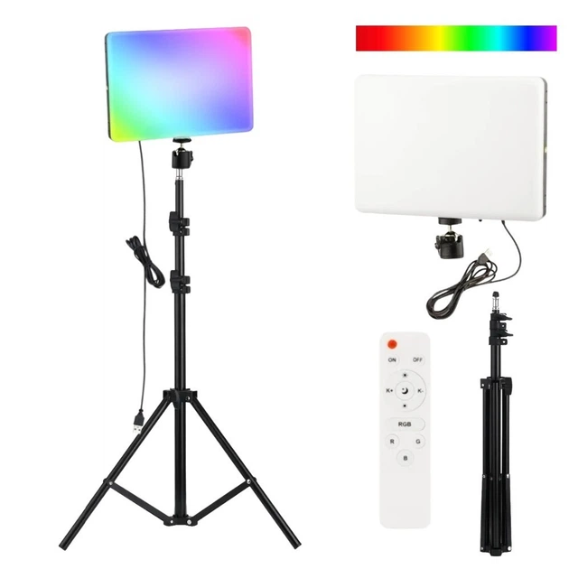 Светодиодная прямоугольная LED лампа разноцветная RGB PM26 с пультом и штативом 2м - изображение 2