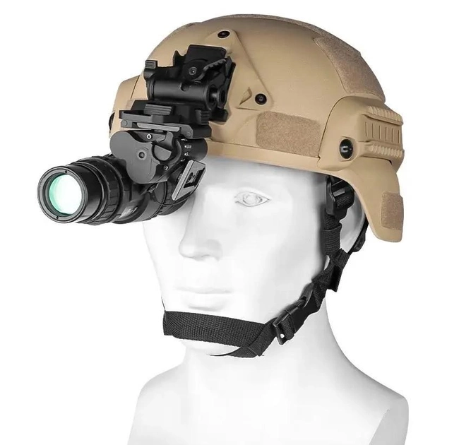 Прибор ночного видения Монокуляр PVS-18 на шлем с креплением FMA L4G24 Черный (Kali) KL323 - изображение 1