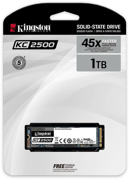 SSD диск Kingston KC2500 1TB NVMe M.2 2280 PCIe 3.0 x4 3D NAND TLC (SKC2500M8/1000G) - зображення 3