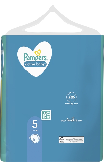 Pieluchy Pampers Active Baby Rozmiar 5 (11-16 kg) 110 szt (8001090951779) - obraz 4