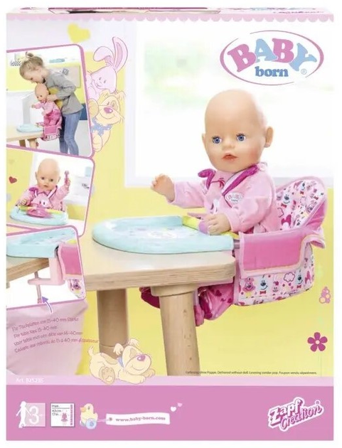 Krzesełko do karmienia Baby Born Zapf Creation przy stole (4001167825235) - obraz 2