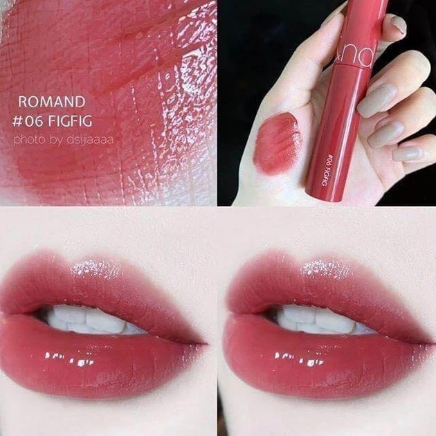Глянцевый тинт для губ с оттенком инжира Rom&nd Juicy Lasting Tint #06 FigFig - изображение 3