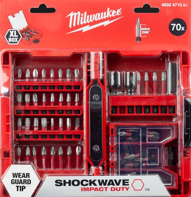 Набор ударных бит Milwaukee) SHOCKWAVE Impact 70 шт + магнитный держатель (4932471587) - изображение 8