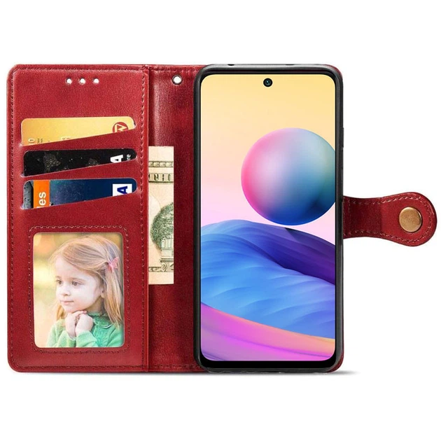 Шкіряний чохол-книжка GETMAN Gallant (PU) для Xiaomi Redmi 10 Червоний - изображение 4