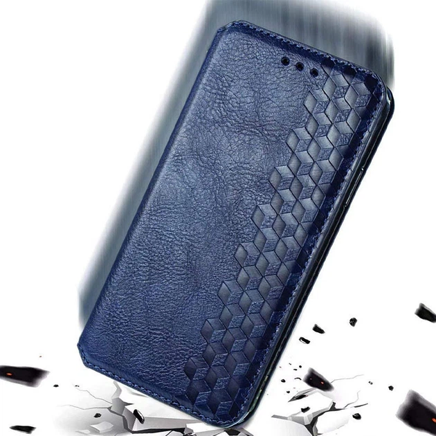 Шкіряний чохол-книжка GETMAN Cubic для Samsung Galaxy A52 4G / A52 5G / A52s Синій - зображення 5