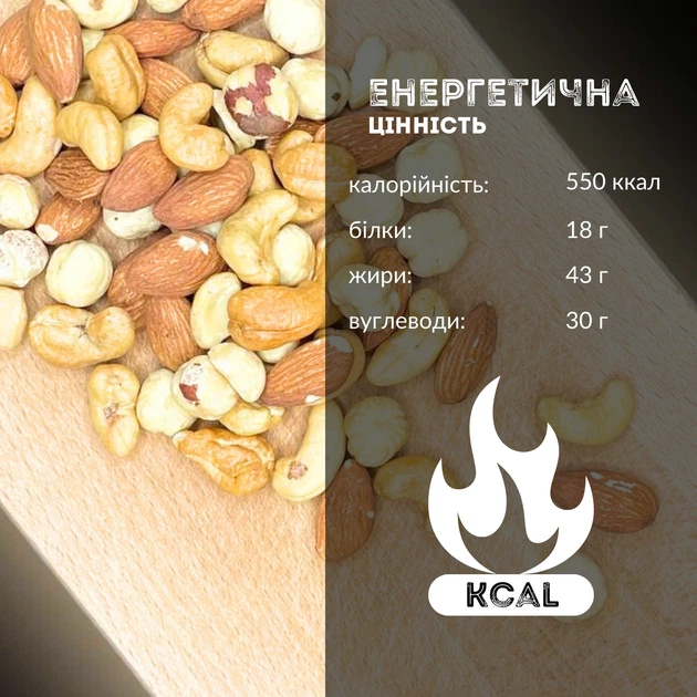 Суміш горіхів смажена: кешью, мигдаль, фундук 100% натуральна 500 г (Mix-Rus-C-H-A-Roast-500) - зображення 5