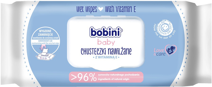 Вологі серветки Bobini Baby для дітей та немовлят 70 шт (5900465071506) - зображення 1