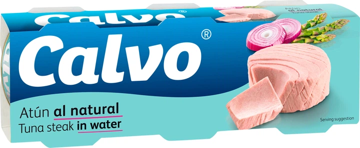 Упаковка тунца Calvo в собственном соку 80 г х 3 шт (8410090610638) - Фото 1 Упаковка тунца Calvo в собственном соку 80 г х 3 шт (8410090610638) - изображение 1