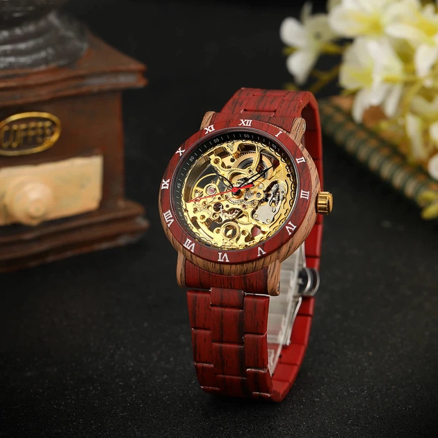 Мужские часы Forsining 8277 Red-Gold - Фото 2 Мужские часы Forsining 8277 Red-Gold - изображение 2