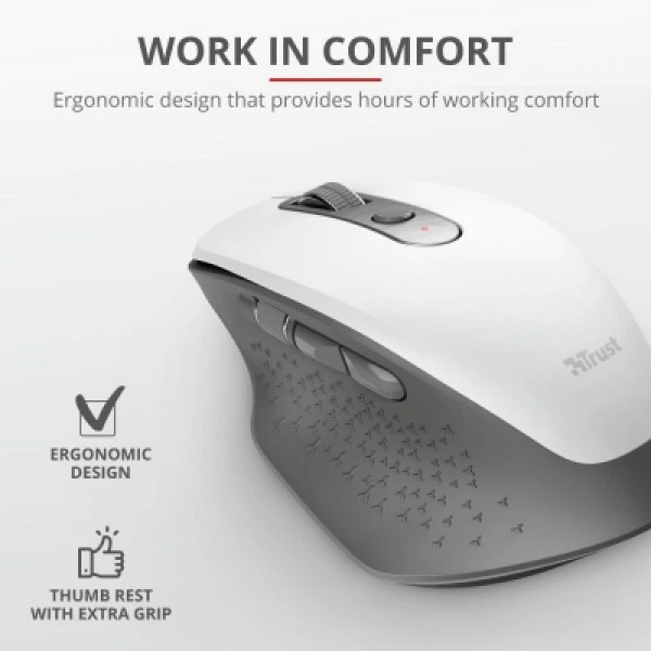 Мишка Trust Ozaa Rechargeable Wireless White (24035) - изображение 6
