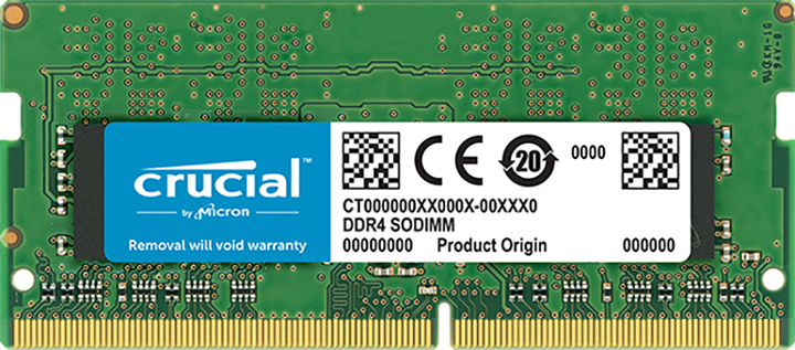 Оперативна пам'ять Crucial SODIMM DDR4-2400 8192MB PC4-19200 (CT8G4SFS824A) - зображення 1