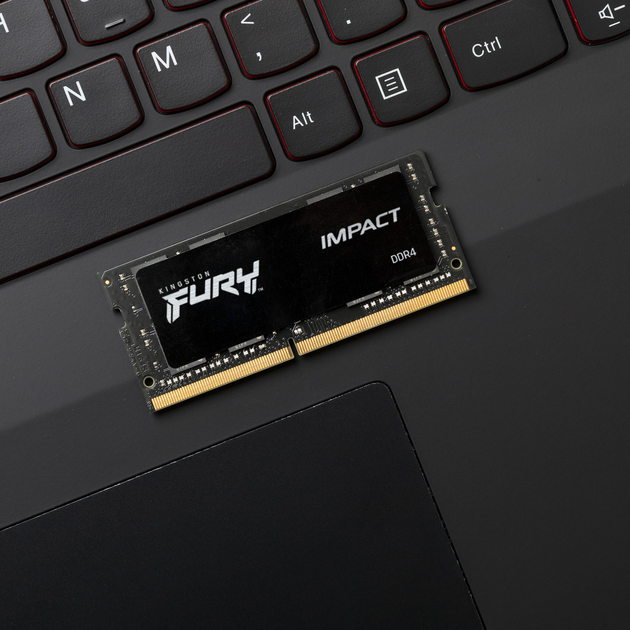 Оперативна пам'ять Kingston Fury SODIMM DDR4-3200 32768 MB PC4-25600 (Kit of 2x16384) Impact Black (KF432S20IBK2/32) - зображення 6
