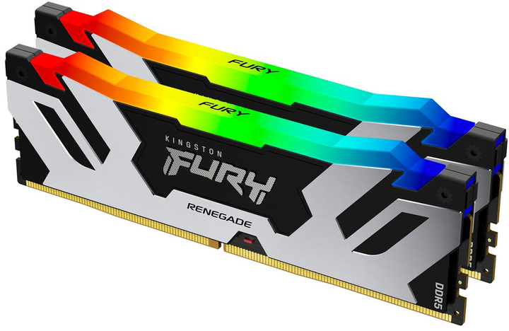 Оперативна пам'ять Kingston Fury DDR5-6000 32768MB PC5-48000 (Kit of 2x16384) Renegade RGB Black (KF560C32RSAK2-32) - зображення 1