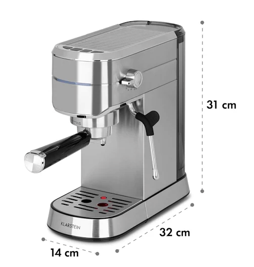 Кофеварка Klarstein Futura, 20 бар, 1450 Вт, резервуар для воды 1,25 л - изображение 2