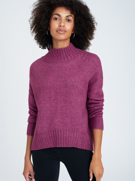 Sweter z golfem damski ciepły Greenpoint SWE6320034W2230M00 M Ciemny Róż (5903245346627) - obraz 3