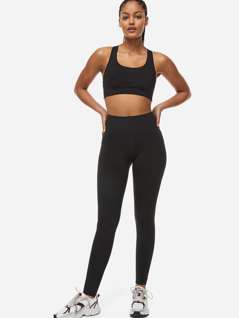 Спортивные леггинсы H&M Sport 08-0730683-005 XS Черные (СА2000001828991)