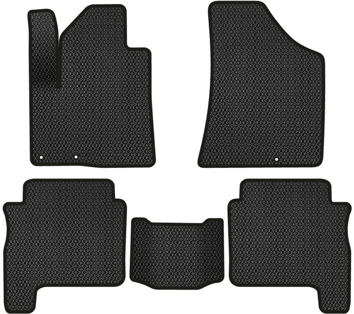 Акція на EVA килимки EVAtech в салон авто для Hyundai Santa FE (CM) Restyling (Hinged Gas Pedal) 7 seats (3 clips) 2010-2012 2 покоління SUV EU 5 шт Black від Rozetka