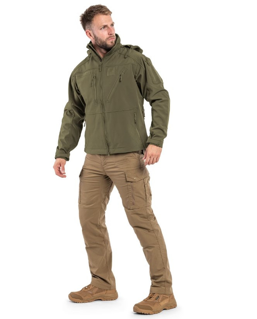 Тактична куртка Mil-Tec SOFTSHELL JACKET SCU OLIVE 10864012 - 2XL - зображення 2